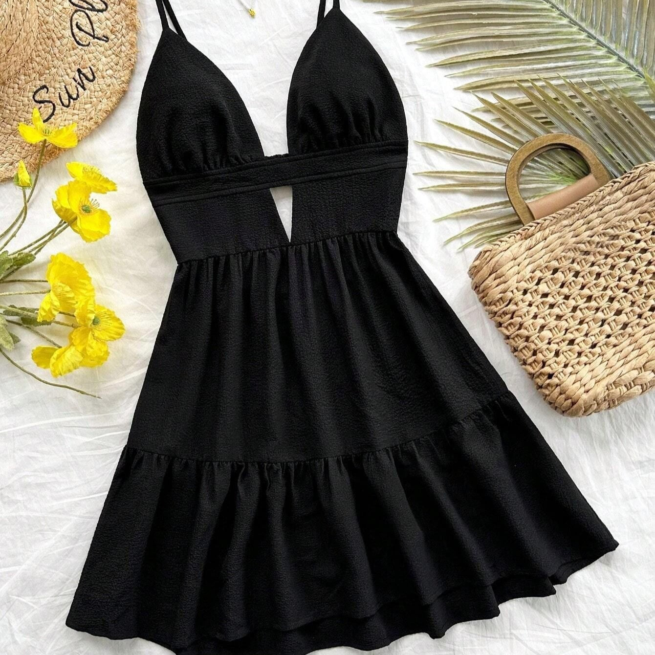 Vestido  corto mujer tirantes estilo animal print plisado - Enara