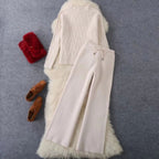 Conjunto punto mujer jersey trenzado y pantalón ancho - Melis