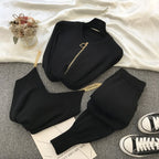 Chaqueta punto mujer cremallera metálica cuello redondo - Nysse