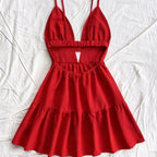 Vestido  corto mujer tirantes estilo animal print plisado - Enara