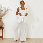 Conjunto de tirantes para mujer de lino estilo holgado - Martina
