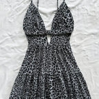 Vestido  corto mujer tirantes estilo animal print plisado - Enara