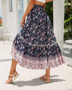 Falda larga mujer estampado floral bohemio - Vianey