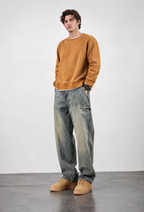 Jeans hombre loose fit efecto lavado pierna recta - Roderik