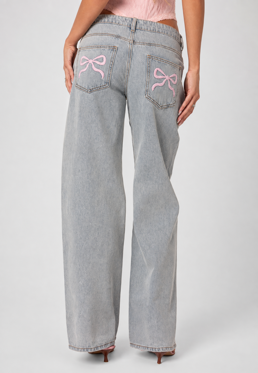 Jeans mujer tiro bajo pierna ancha larga - Kerstin