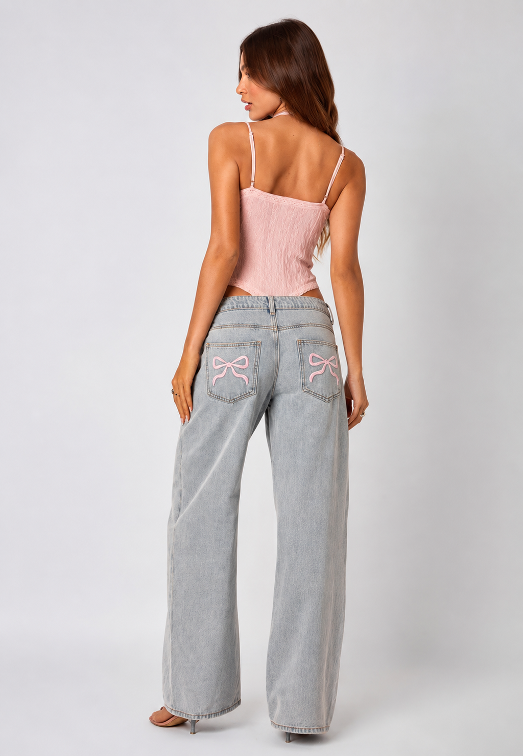 Jeans mujer tiro bajo pierna ancha larga - Kerstin