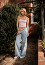 Jeans mujer tiro bajo pierna ancha larga - Kerstin