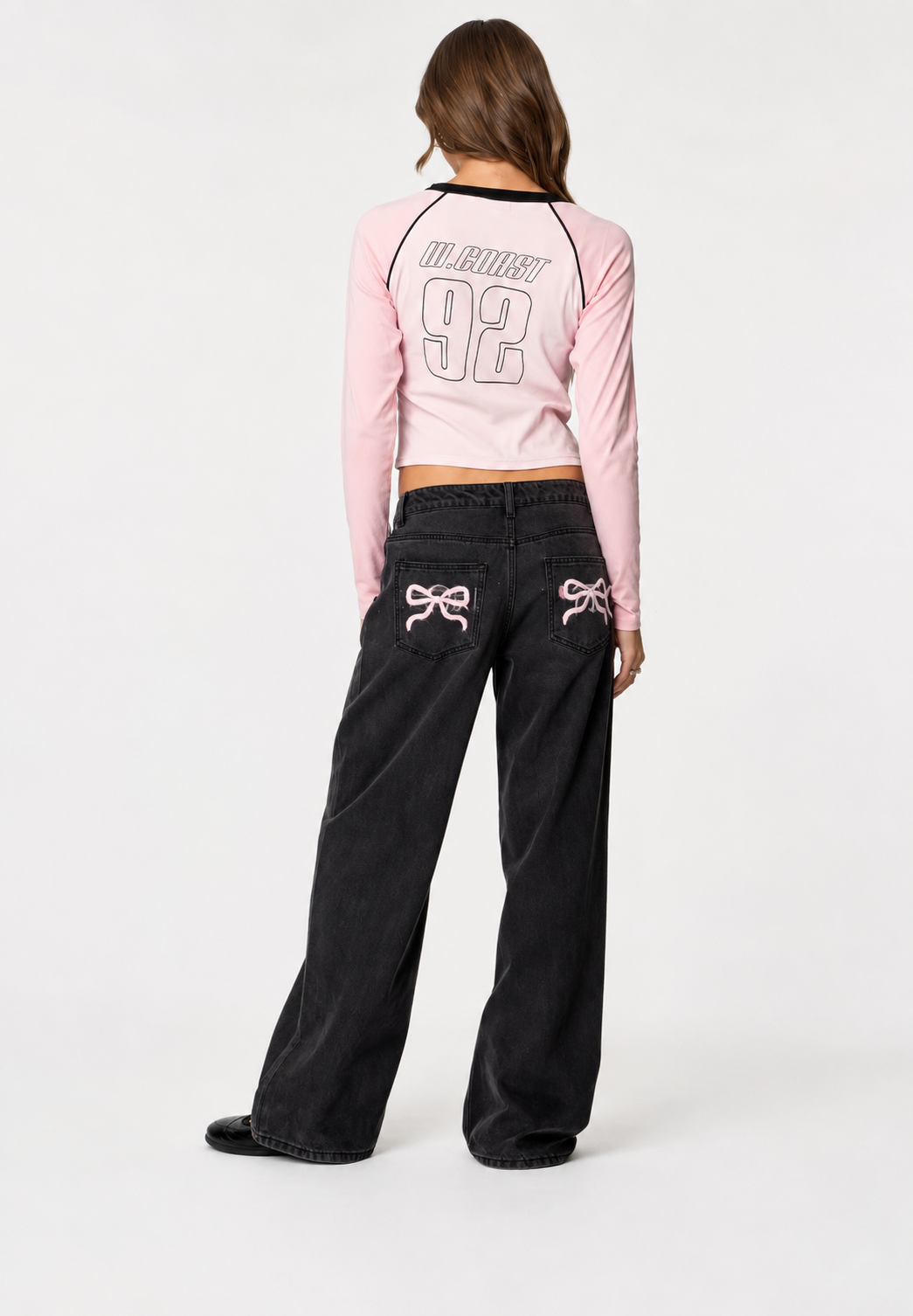Jeans mujer tiro bajo pierna ancha larga - Kerstin