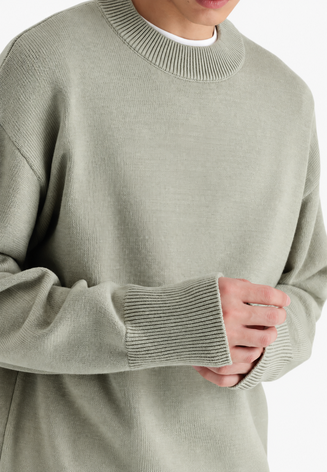 Jersey de lana con cuello alto acabados de canalé - Benoît