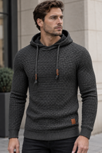 Jersey hombre con capucha punto texturizado cordones - Ronan