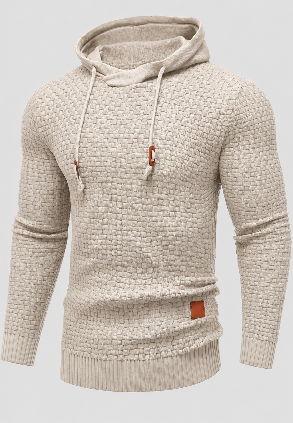 Jersey hombre con capucha punto texturizado cordones - Ronan