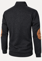 Jersey hombre cuello alto botones coderas contraste - Thorben