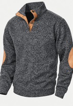 Jersey hombre cuello alto botones coderas contraste - Thorben