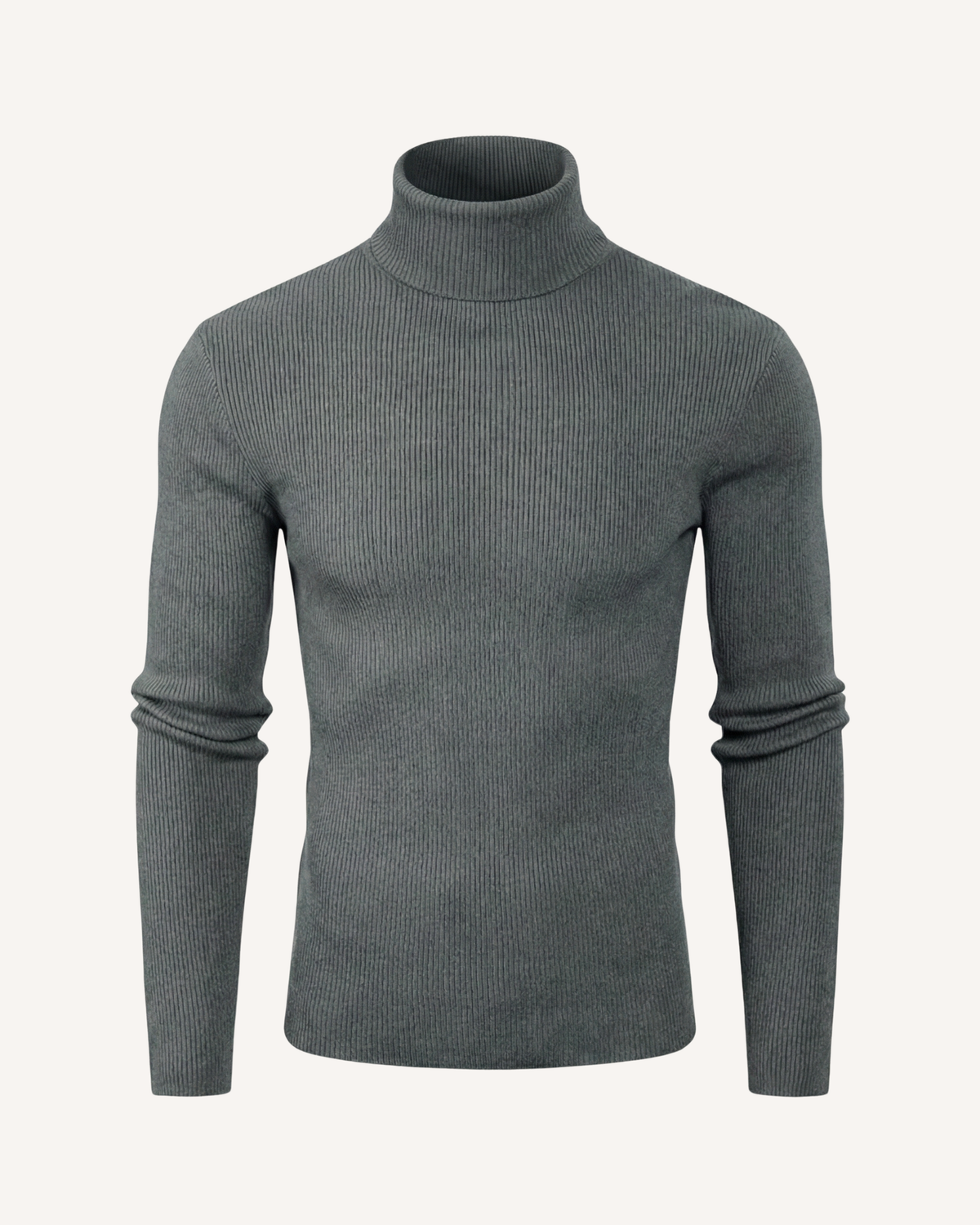 Jersey hombre cuello alto punto canalé manga larga - Tadeo