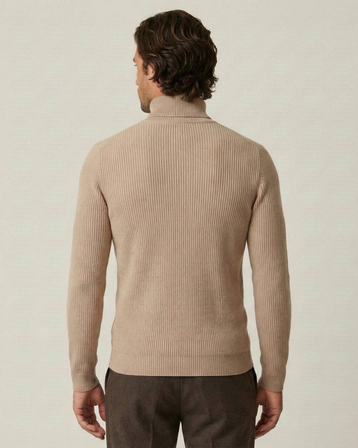 Jersey hombre cuello alto punto canalé manga larga - Tadeo