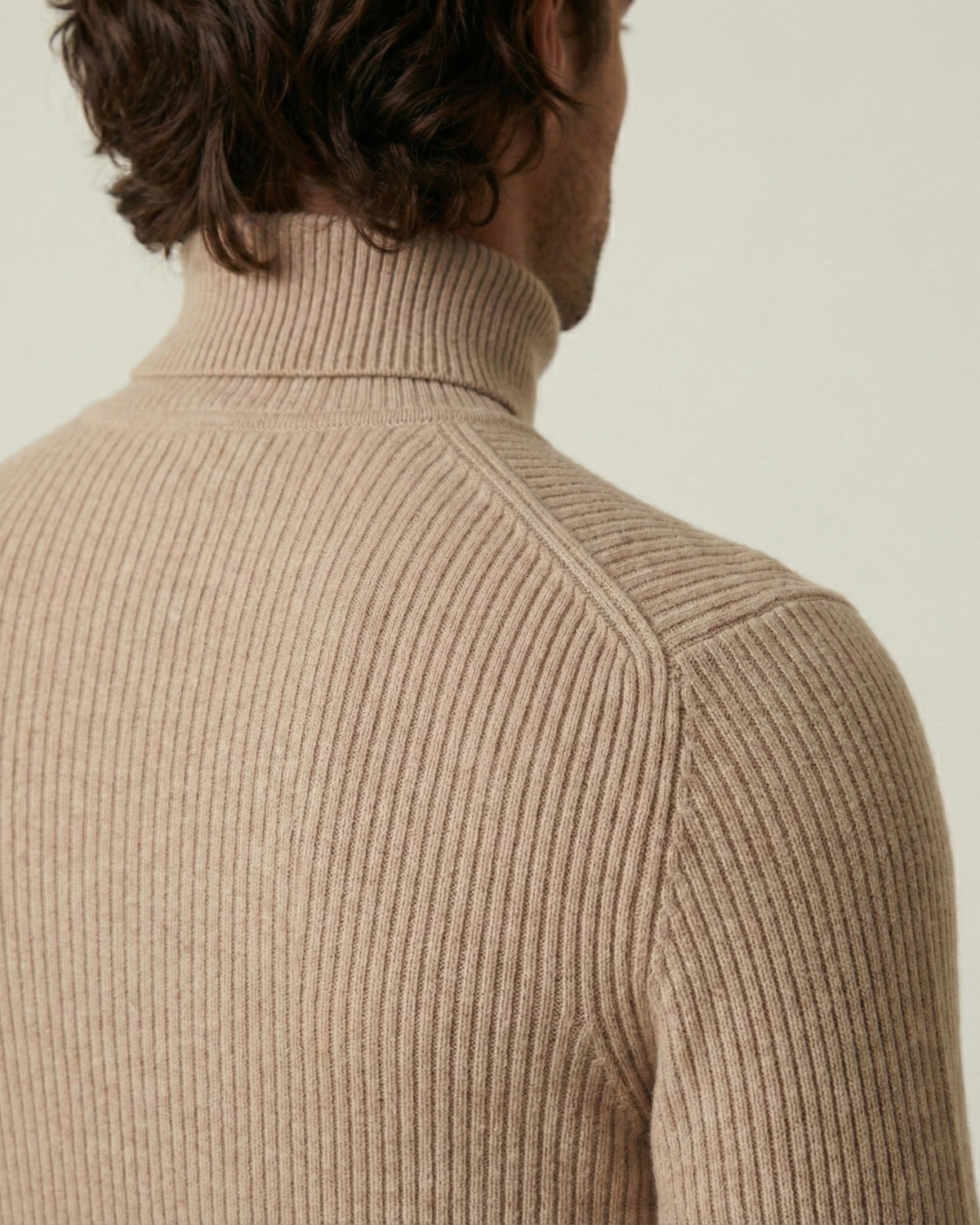 Jersey hombre cuello alto punto canalé manga larga - Tadeo