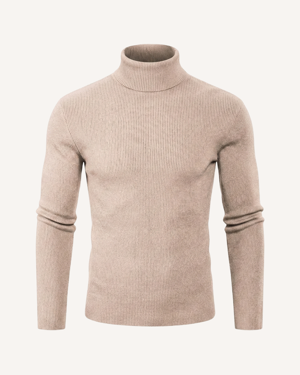 Jersey hombre cuello alto punto canalé manga larga - Tadeo