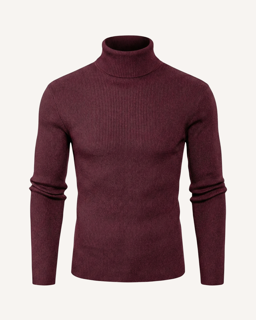 Jersey hombre cuello alto punto canalé manga larga - Tadeo