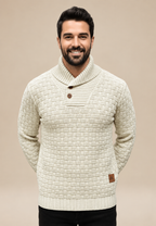 Jersey hombre cuello chal botones punto texturizado - Hadrian