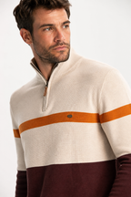 Jersey de punto con media cremallera y rayas - Aurel