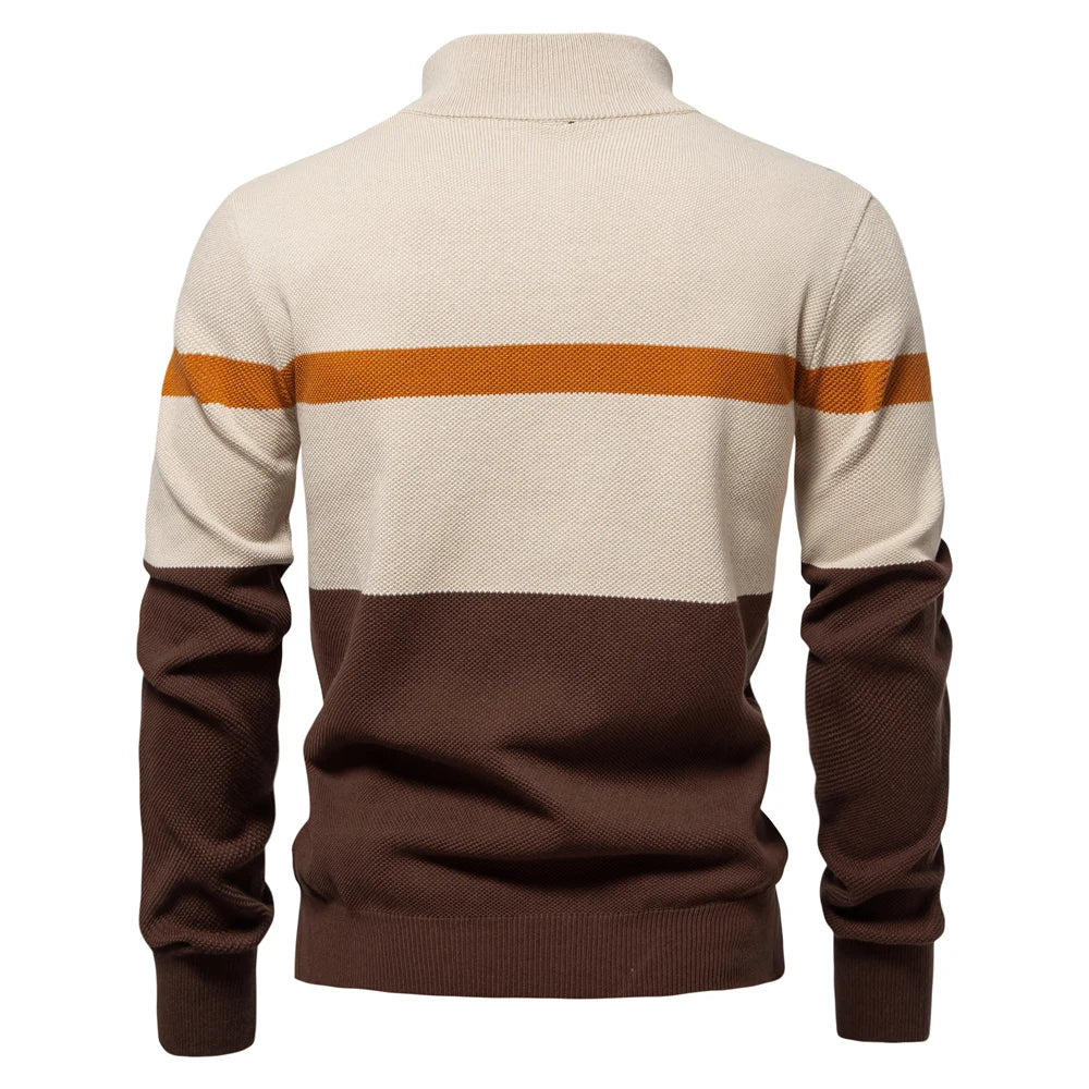 Jersey de punto con media cremallera y rayas - Aurel