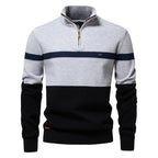 Jersey de punto con media cremallera y rayas - Aurel