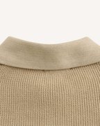Jersey hombre cuello polo media cremallera punto canalé - Ilan