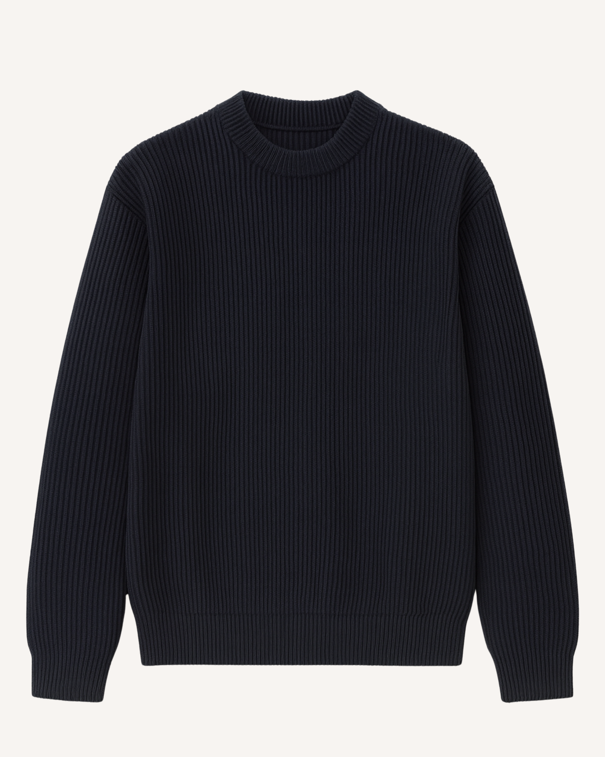 Jersey hombre cuello redondo punto canalé manga larga - Evren