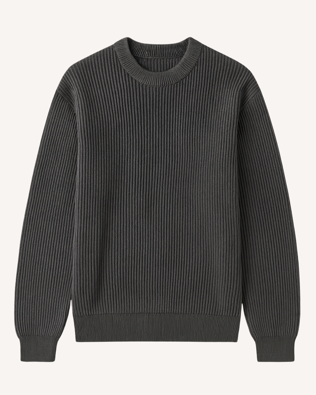 Jersey hombre cuello redondo punto canalé manga larga - Evren