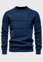 Jersey hombre cuello redondo punto estructura cuadros - Simon