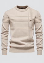 Jersey hombre cuello redondo punto estructura cuadros - Simon