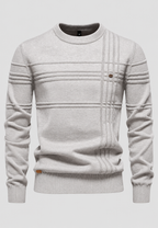 Jersey hombre cuello redondo punto estructura cuadros - Simon