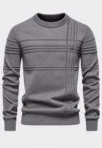 Jersey hombre cuello redondo punto estructura cuadros - Simon