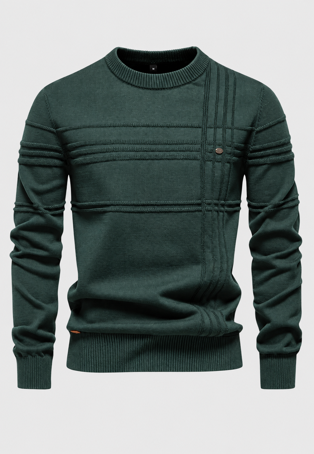 Jersey hombre cuello redondo punto estructura cuadros - Simon
