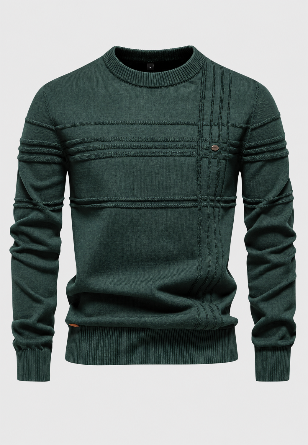 Jersey hombre cuello redondo punto estructura cuadros - Simon