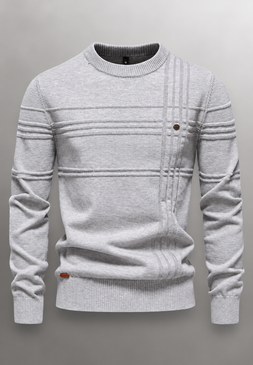 Jersey hombre cuello redondo punto texturizado líneas en relieve - Silas