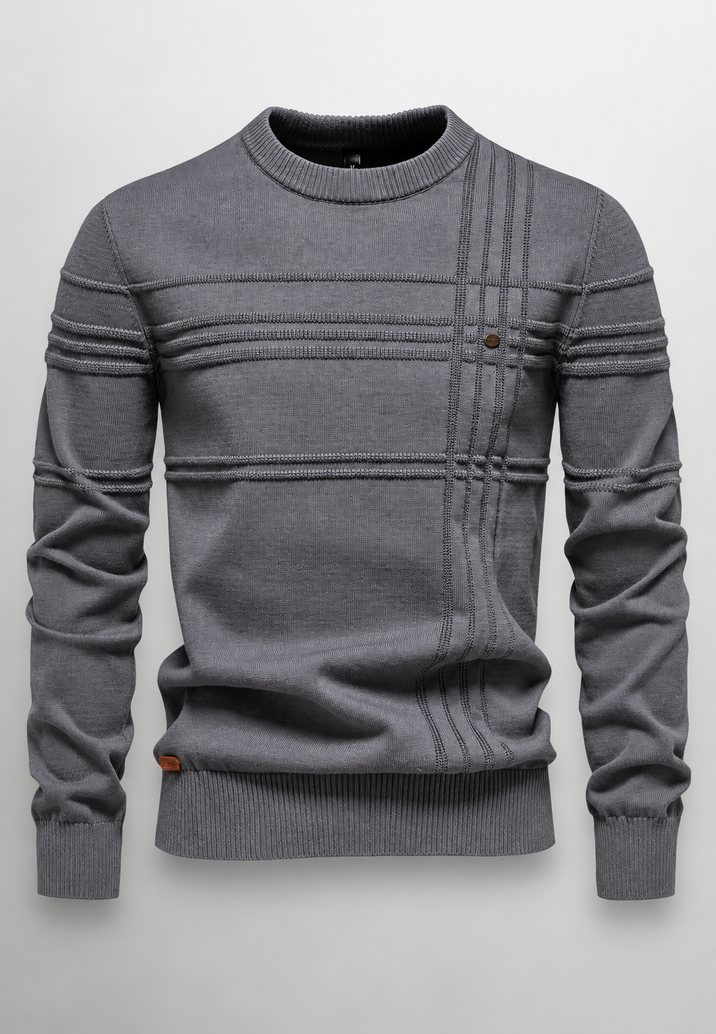 Jersey hombre cuello redondo punto texturizado líneas en relieve - Silas