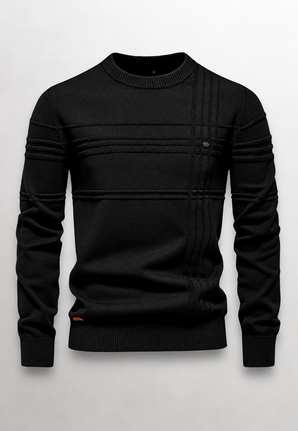 Jersey hombre cuello redondo punto texturizado líneas en relieve - Silas