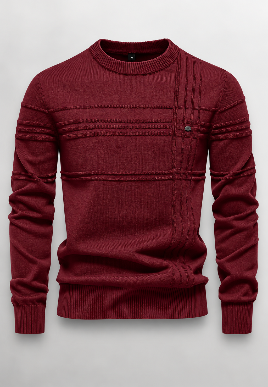 Jersey hombre cuello redondo punto texturizado líneas en relieve - Silas
