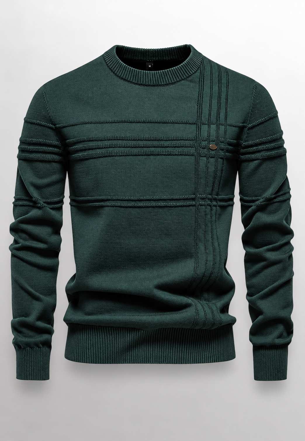 Jersey hombre cuello redondo punto texturizado líneas en relieve - Silas