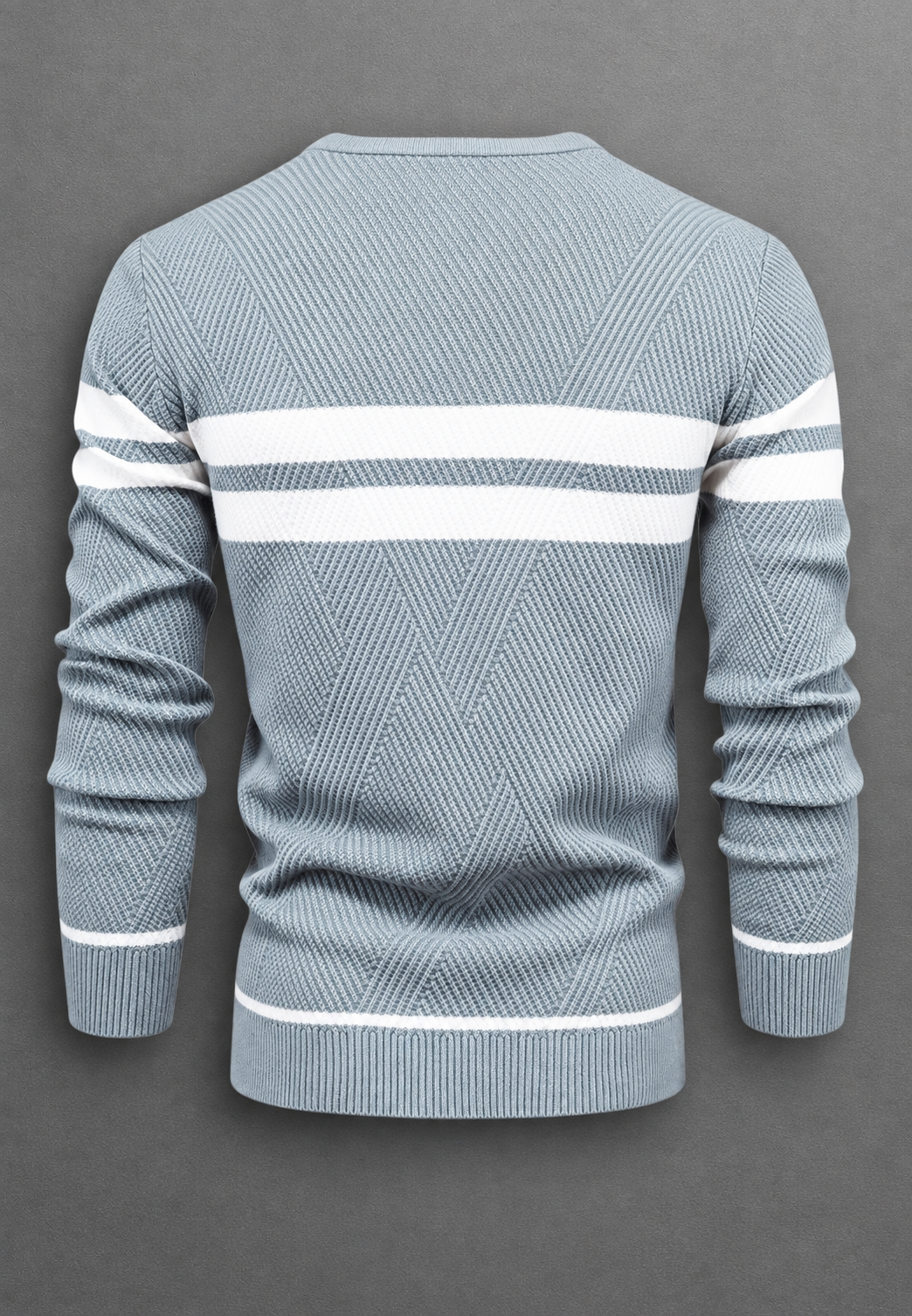 Jersey hombre cuello redondo rayas punto texturizado - Tobias