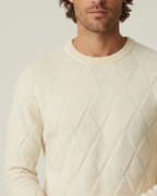 Jersey hombre cuello redondo rombos en relieve manga larga - Adriel