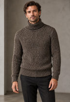 Jersey hombre cuello vuelto punto canalé textura marcada - Nereo