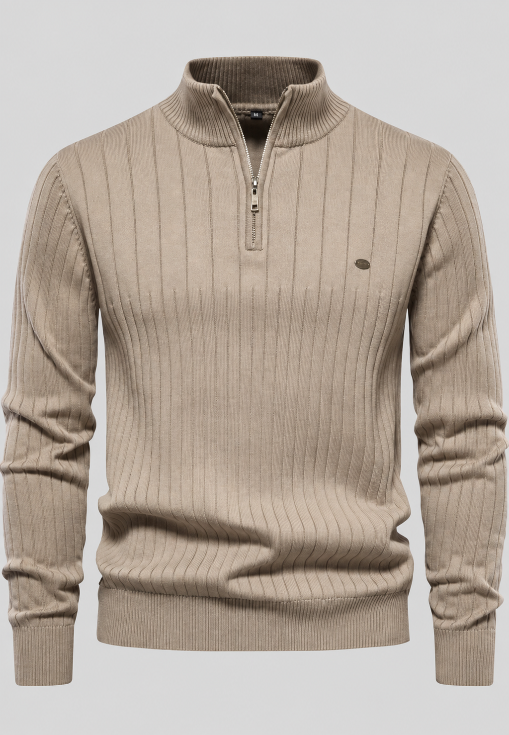 Jersey hombre media cremallera cuello alto canalé - Mikkel