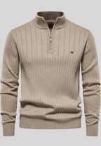 Jersey hombre media cremallera cuello alto canalé - Mikkel