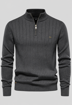 Jersey hombre media cremallera cuello alto canalé - Mikkel