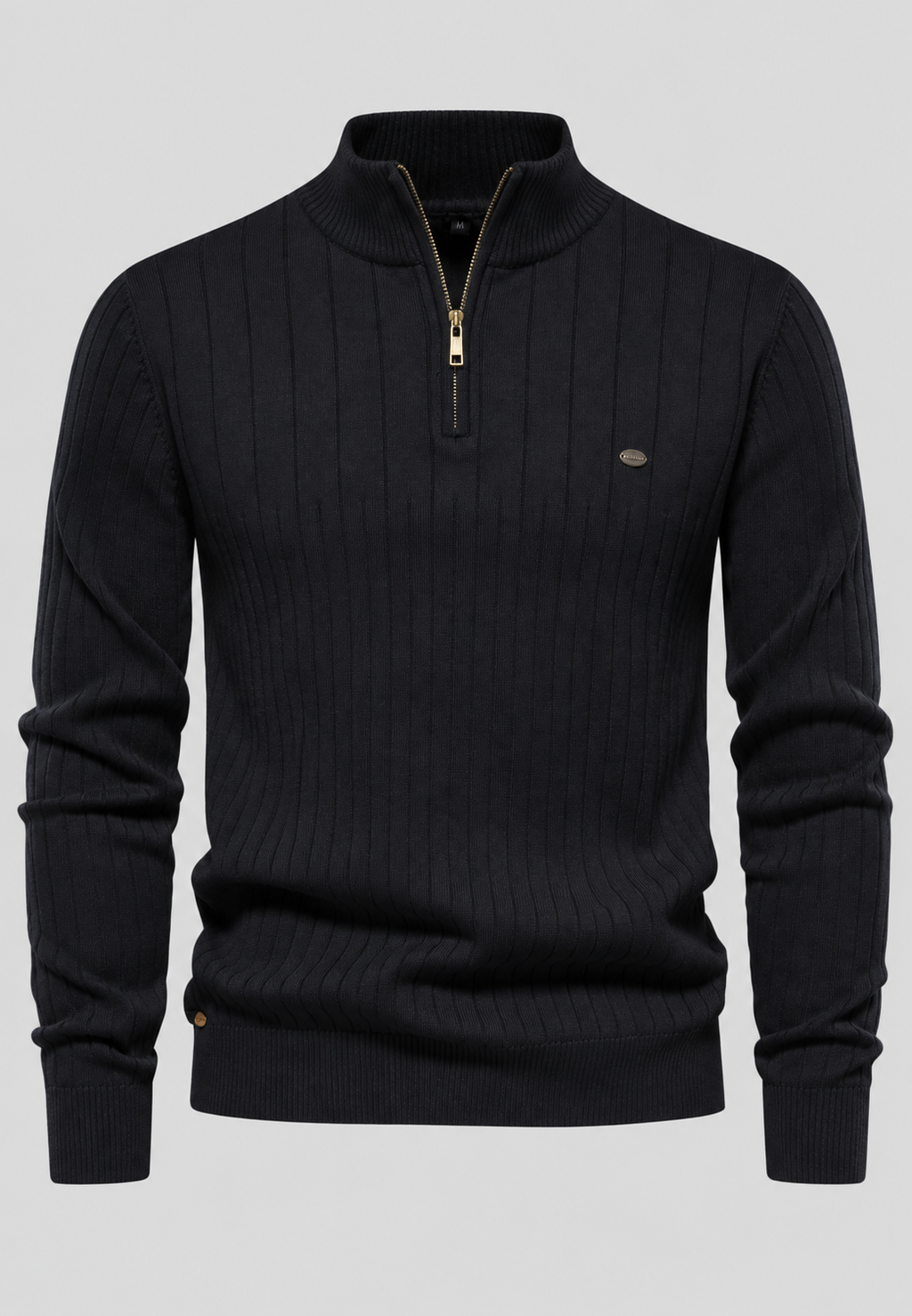 Jersey hombre media cremallera cuello alto canalé - Mikkel