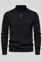 Jersey hombre media cremallera cuello alto canalé - Mikkel