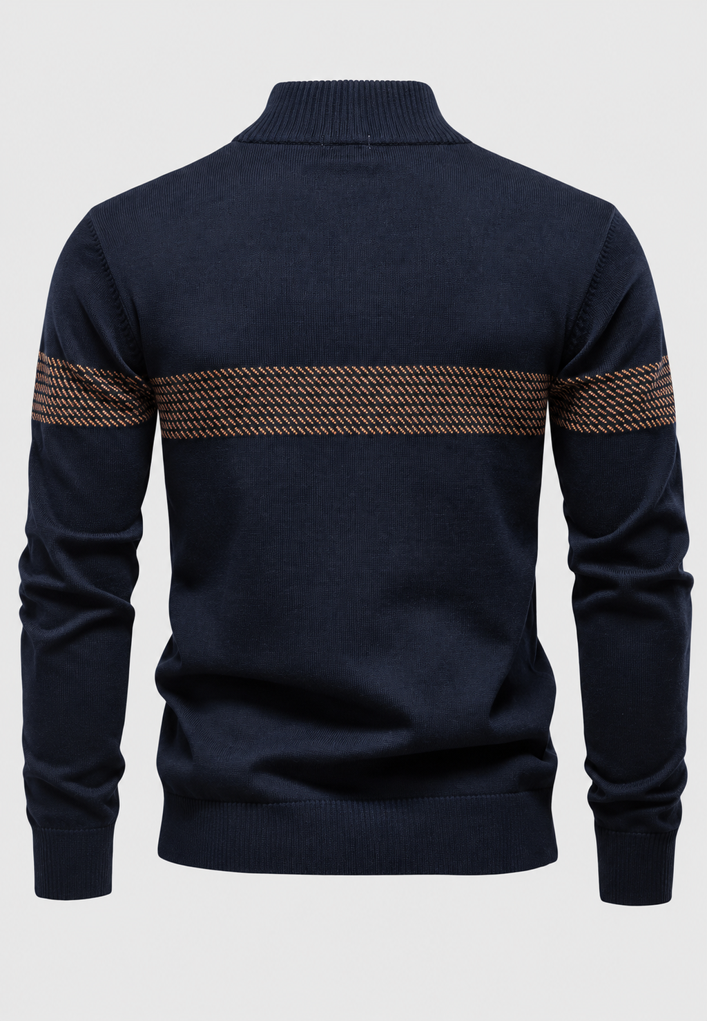 Jersey hombre media cremallera cuello alto franja geométrica - Nolan