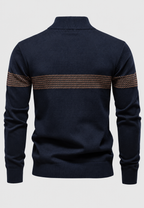 Jersey hombre media cremallera cuello alto franja geométrica - Nolan
